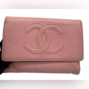 Authentic Chanel Pink Leather Women's Wallet | Fair Condition